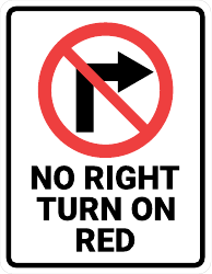 Document preview: No Right Turn on Red Sign Template