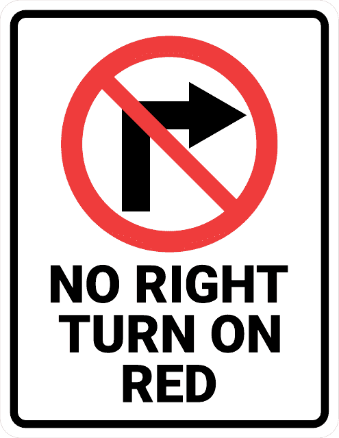 No Right Turn on Red Sign Template