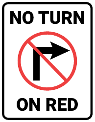 Document preview: No Turn on Red Sign Template