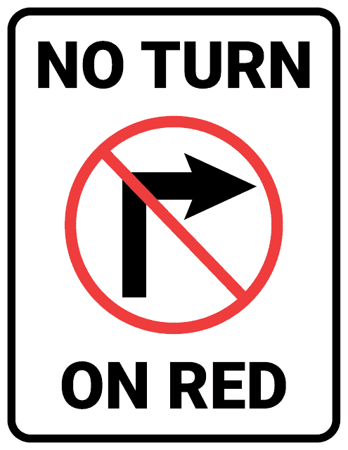 No Turn on Red Sign Template