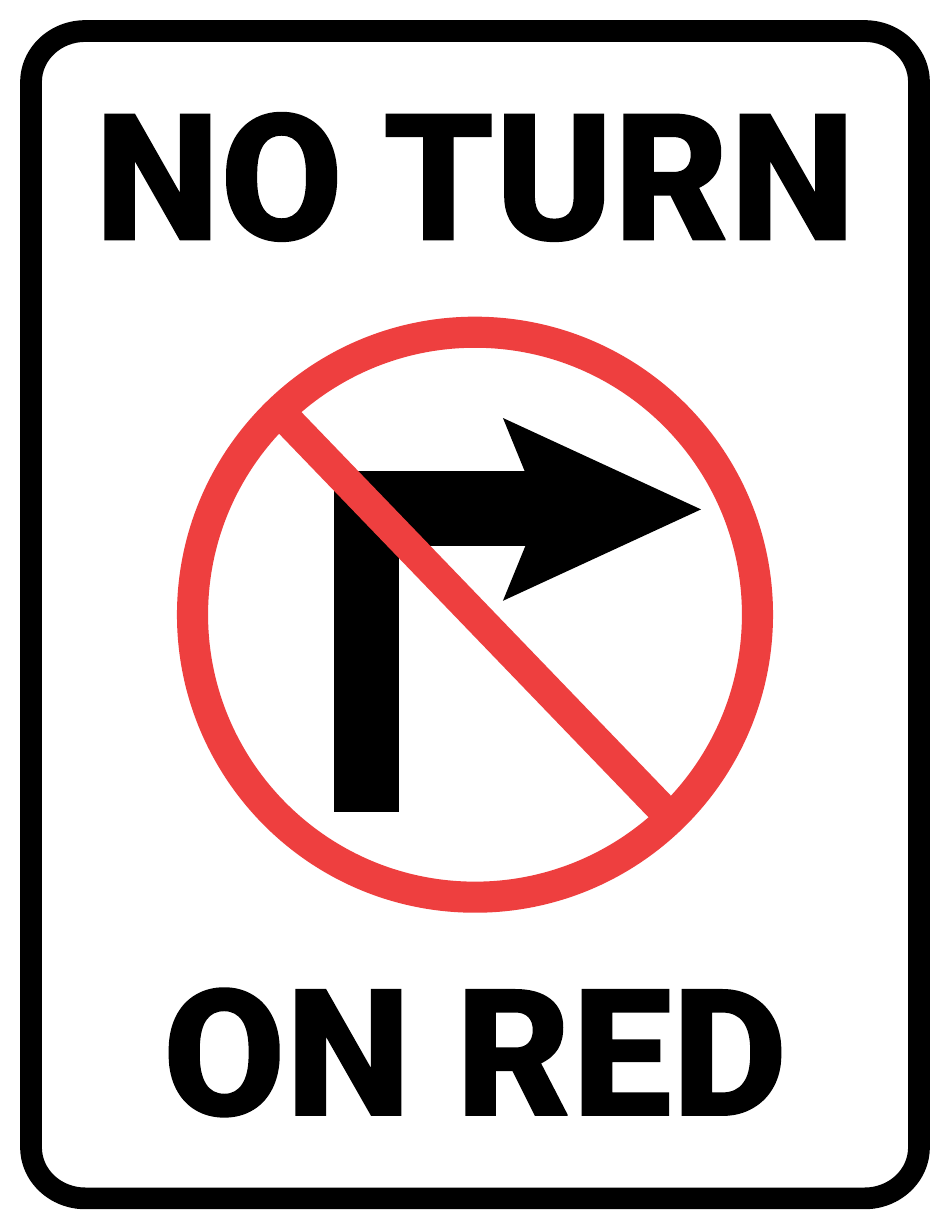 No Turn on Red Sign Template, Page 1
