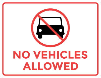 Document preview: No Vehicles Allowed Sign Template
