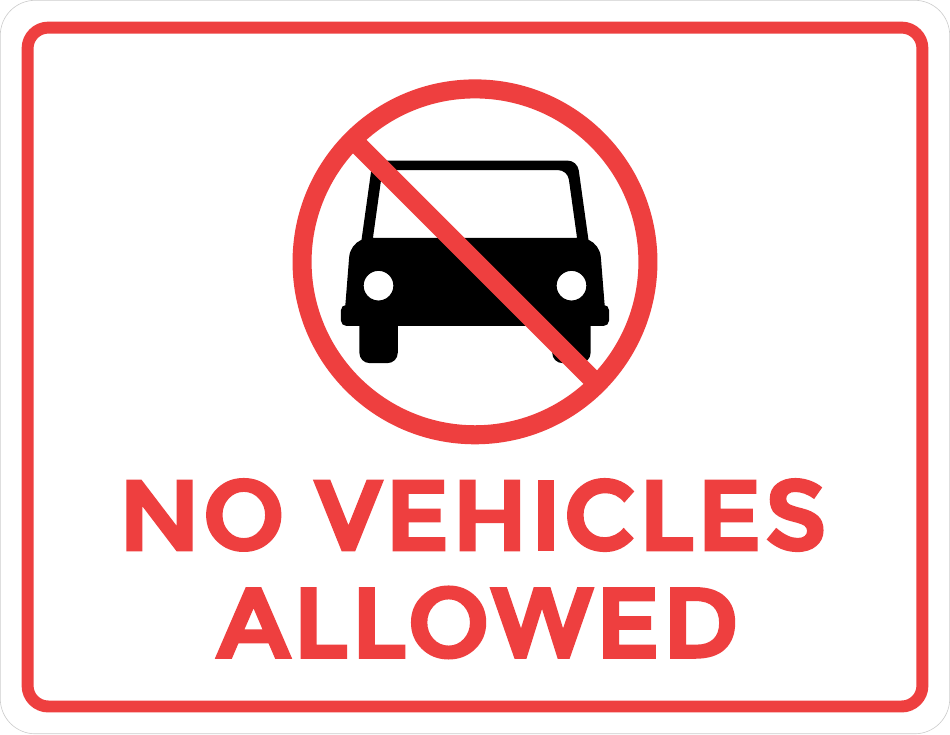 No Vehicles Allowed Sign Template, Page 1