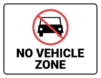 Document preview: No Vehicle Zone Sign Template