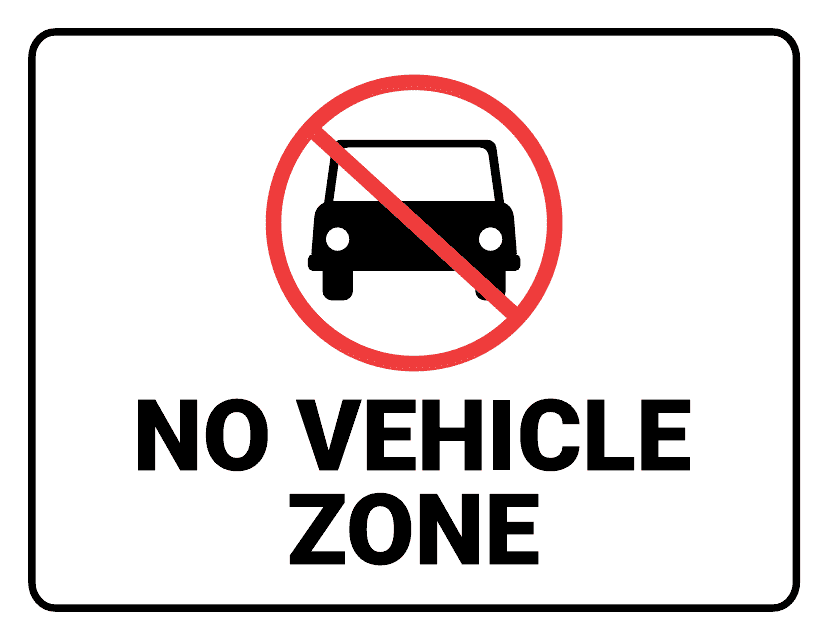 No Vehicle Zone Sign Template