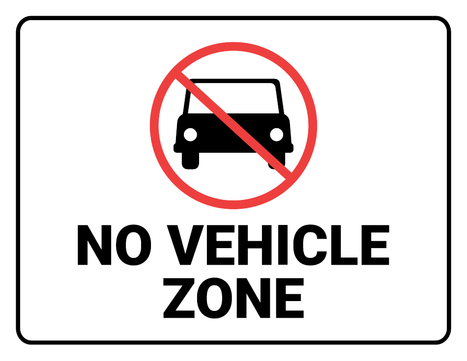No Vehicle Zone Sign Template, Page 1
