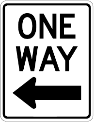 Document preview: One Way Left Sign Template