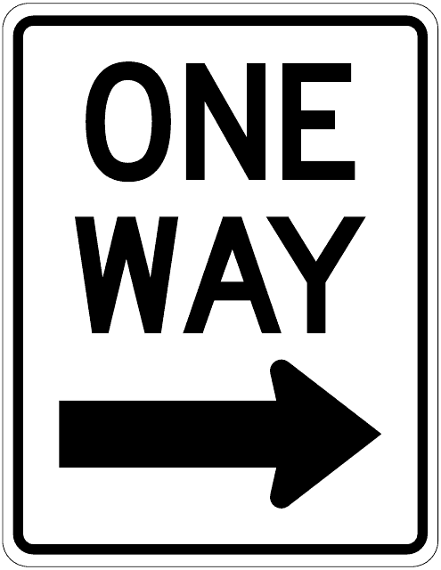 One Way Right Sign Template