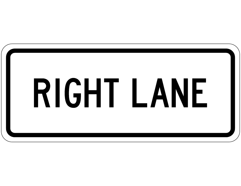 Right Lane Sign Template, Page 1