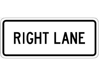 Document preview: Right Lane Sign Template