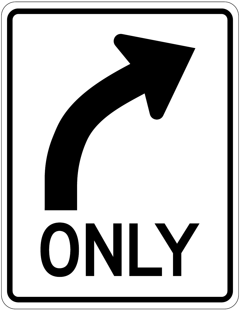 Right Turn Only Sign Template, Page 1