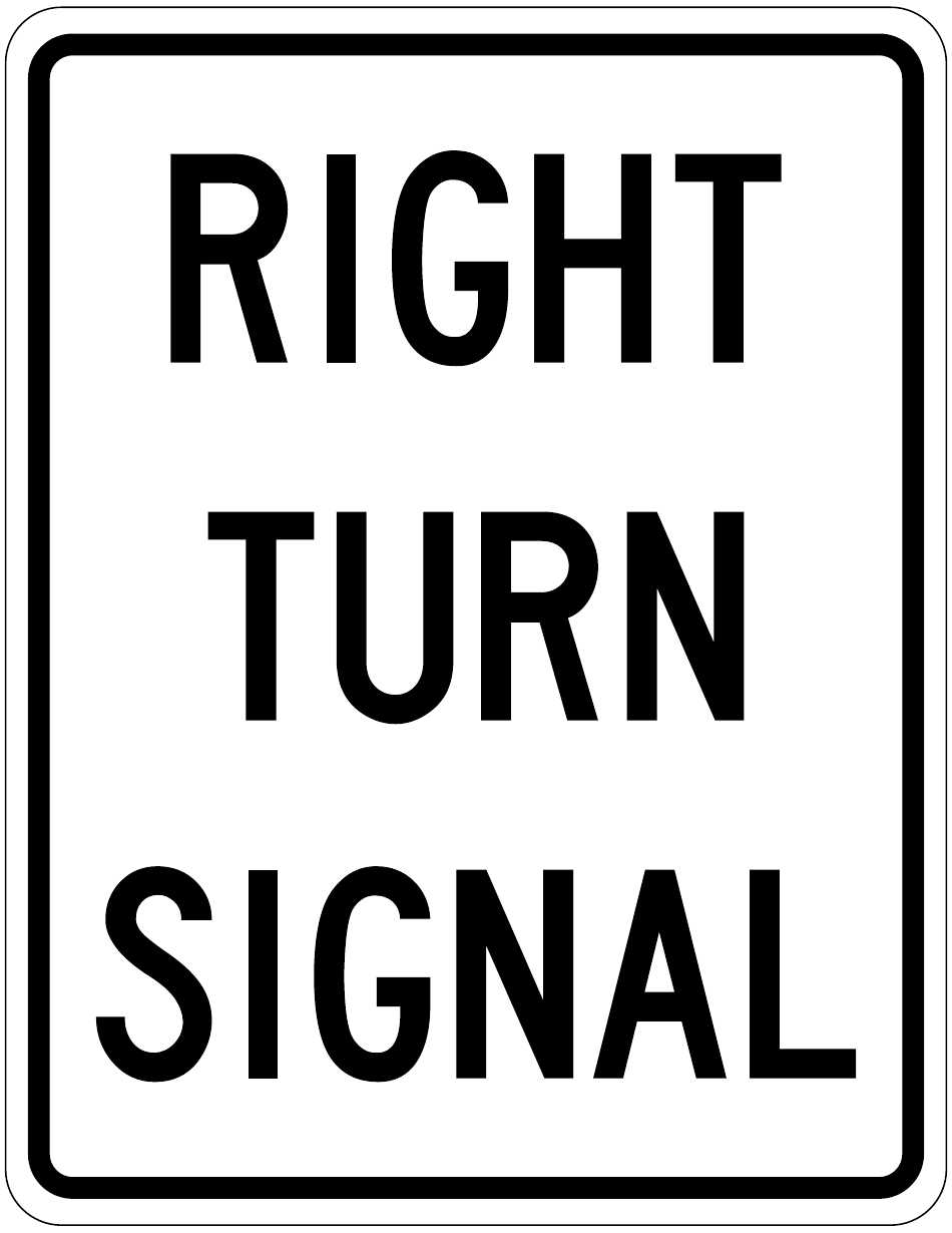 Right Turn Signal Sign Template, Page 1