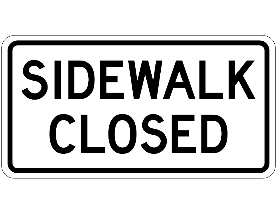 Sidewalk Closed Sign Template, Page 1