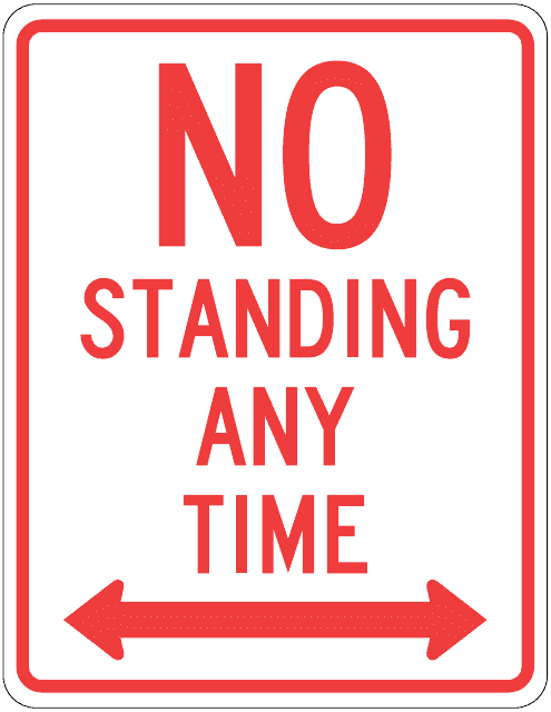 No Standing Sign Template