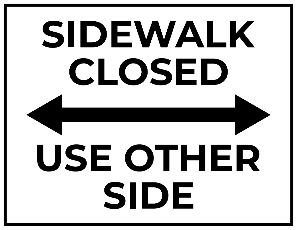Sidewalk Closed Sign Template - Double Arrow, Page 1