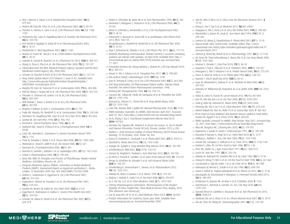 Herb-Drug Interaction Chart, Page 34