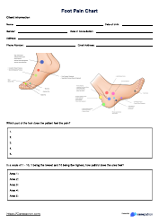 Foot Pain Chart Template