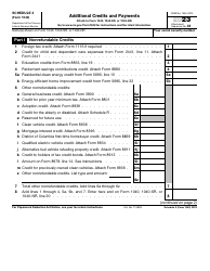 Document preview: IRS Form 1040 Schedule 3 Additional Credits and Payments, 2023