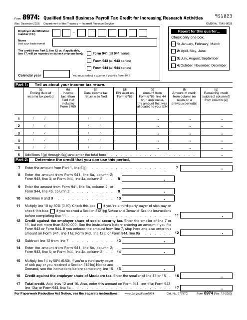 IRS Form 8974  Printable Pdf