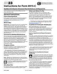 Instructions for IRS Form 8915-C Qualified 2018 Disaster Retirement Plan Distributions and Repayments