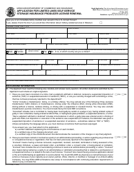Document preview: Form MO375-0999 Application for Limited Lines Self-service Storage Insurance Producer License Renewal - Missouri