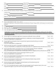 Physical Therapy License Application - South Dakota, Page 2