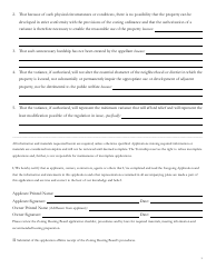Application for Hearing - Zoning Hearing Board - Bethlehem Township, Pennsylvania, Page 3