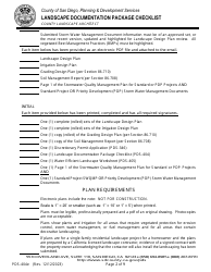 Form PDS-404E Landscape Documentation Package Checklist - County Landscape Architect (Email Submittal) - County of San Diego, California, Page 2