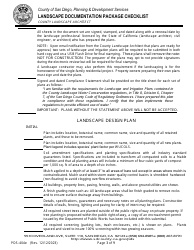 Form PDS-404E Landscape Documentation Package Checklist - County Landscape Architect (Email Submittal) - County of San Diego, California, Page 3