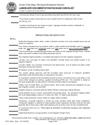 Form PDS-404E Landscape Documentation Package Checklist - County Landscape Architect (Email Submittal) - County of San Diego, California, Page 5