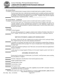 Form PDS-404E Landscape Documentation Package Checklist - County Landscape Architect (Email Submittal) - County of San Diego, California, Page 6