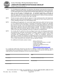 Form PDS-404E Landscape Documentation Package Checklist - County Landscape Architect (Email Submittal) - County of San Diego, California, Page 8