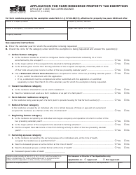 Form SFN24737 Application for Farm Residence Property Tax Exemption - North Dakota
