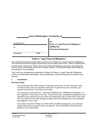Document preview: Form CR08.0810 Order Re: Legal Financial Obligations - Washington