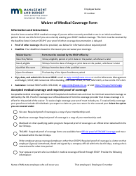 Form MMB-EIE-0046 Waiver of Medical Coverage Form - Minnesota