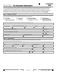 Document preview: Form FTB3534 Tax Information Authorization - California