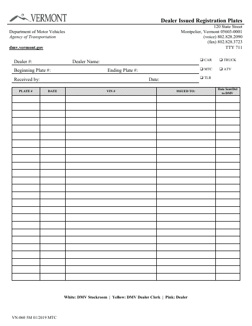 Form VN-060  Printable Pdf
