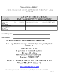 Final Annual Report - Lender/Small Loan Lender/Loan Broker/Third Party Loan Servicer - Rhode Island, Page 7