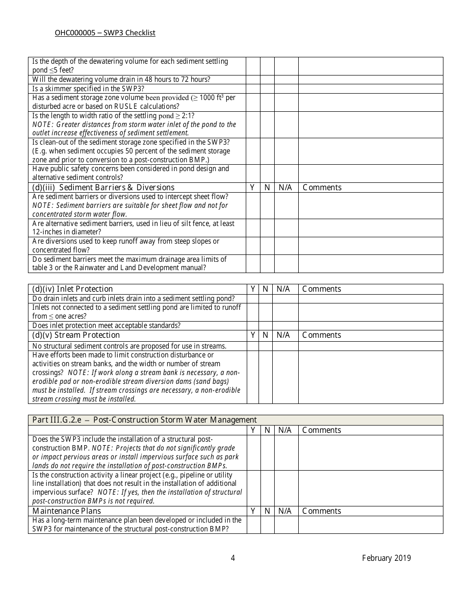 Ohio Construction General Permit Ohc000005 - Storm Water Pollution ...