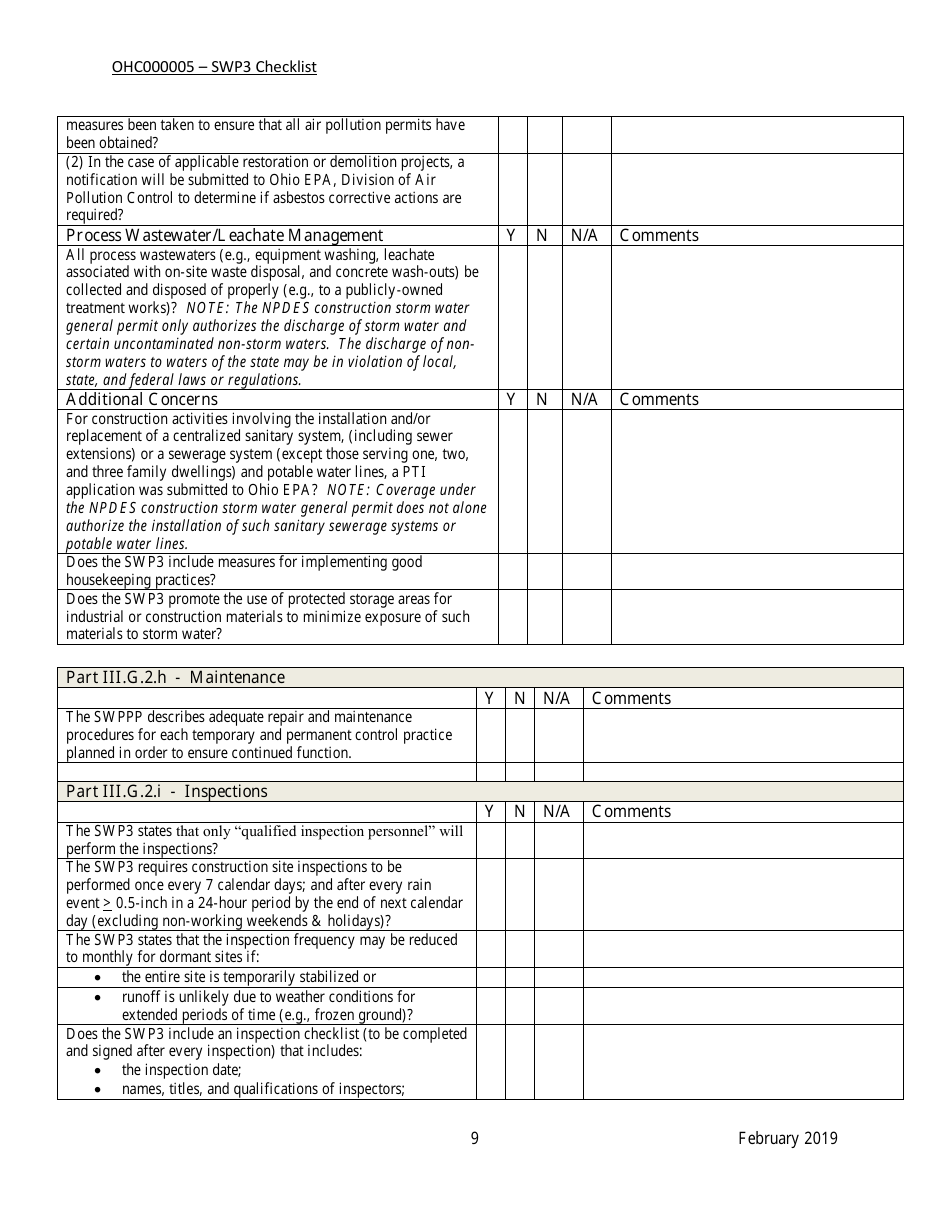 Ohio Construction General Permit Ohc000005 - Storm Water Pollution ...