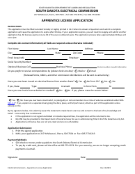Document preview: Apprentice License Application - South Dakota