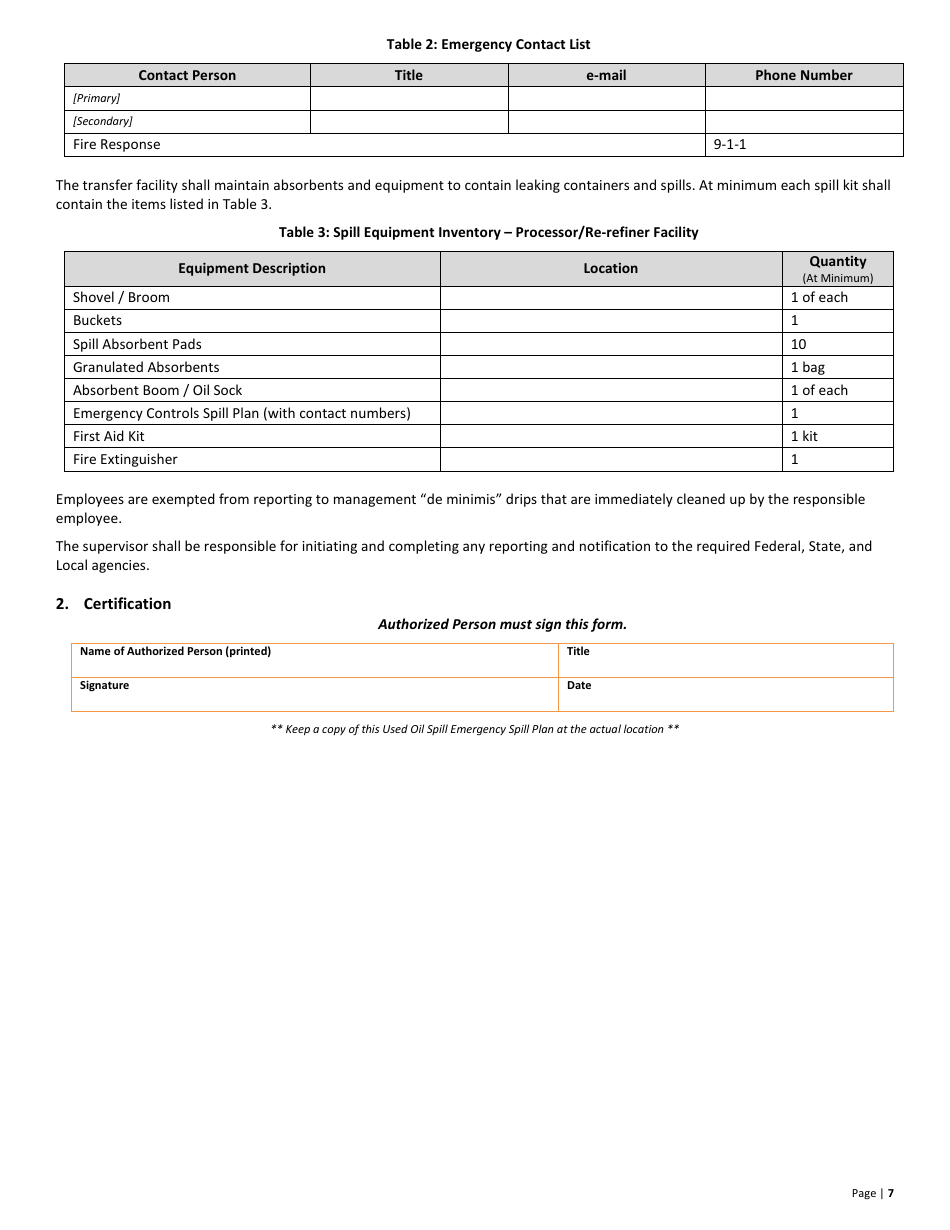 Used Oil Processor / Re-refiner New Permit Application  10-year Renewal - Utah, Page 7