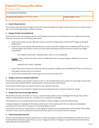 Used Oil Processor/Re-refiner New Permit Application &amp; 10-year Renewal - Utah, Page 9