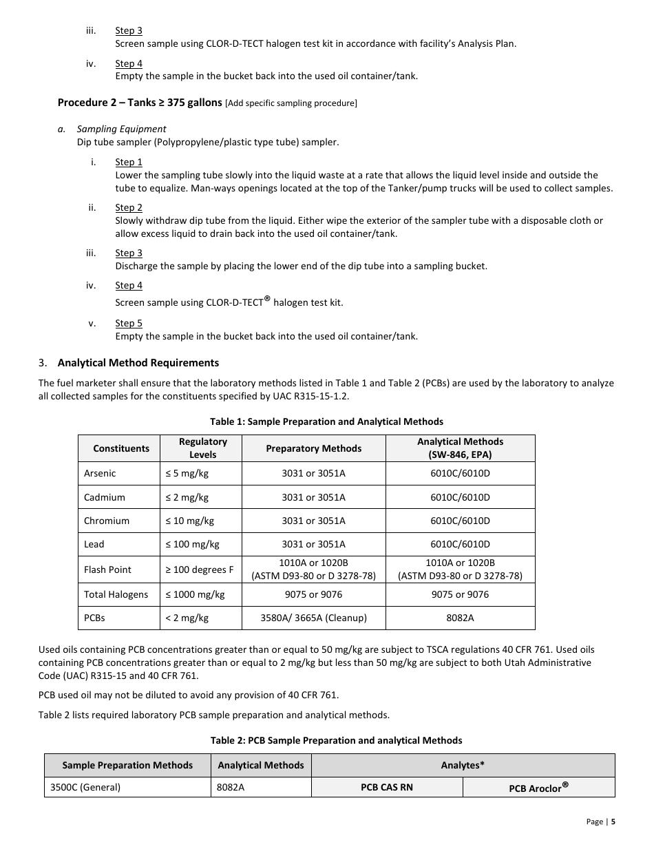 Used Oil Fuel Marketer New Permit Application  10-year Renewal - Tennessee, Page 5