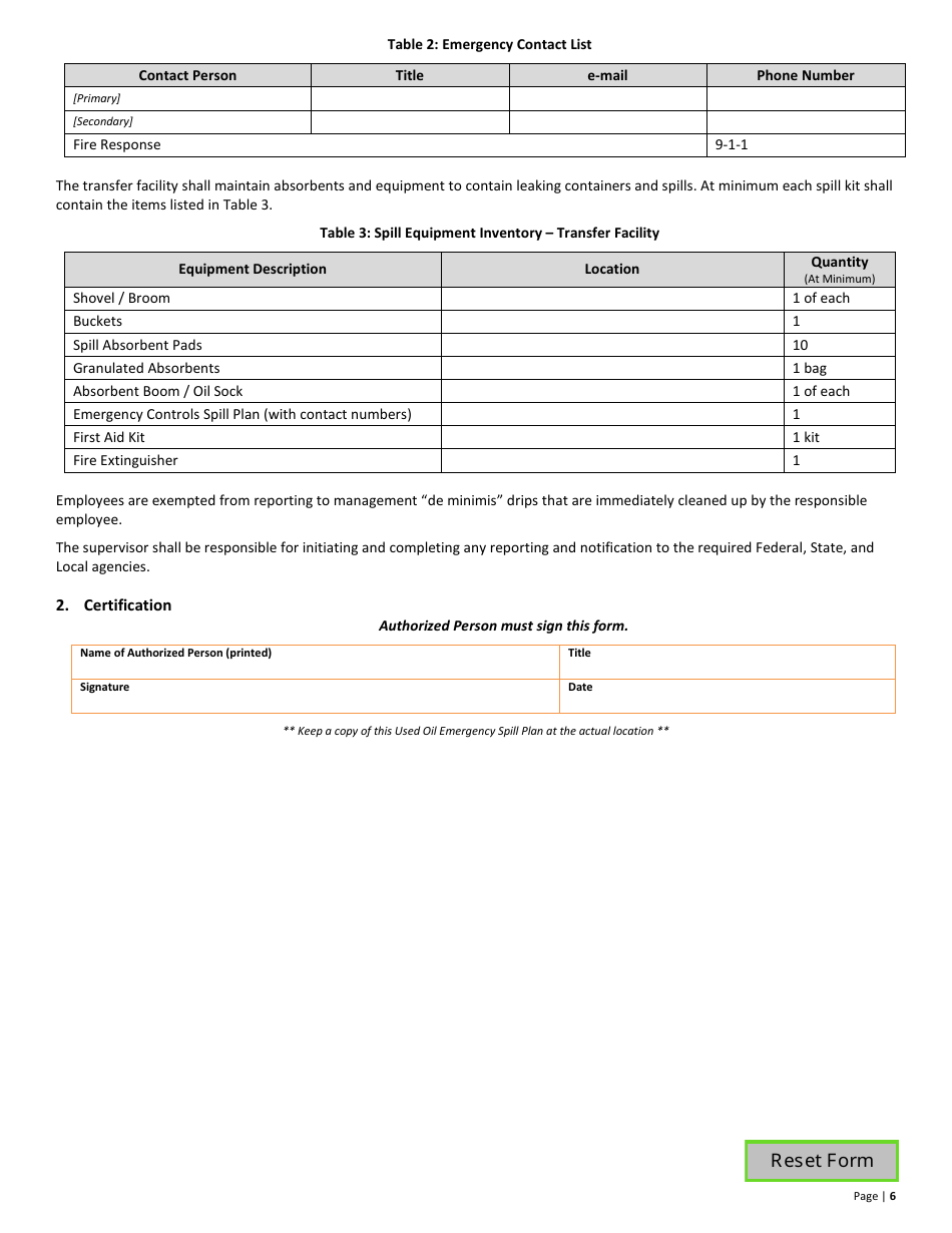 Used Oil Transfer Facility New Permit Application  10-year Renewal - Utah, Page 6