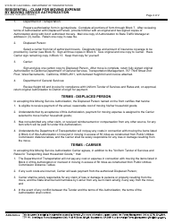 Form DOT RW10-29 Residential - Claim for Moving Expense by Moving Service Authorization - California, Page 2