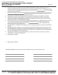 Form DOT RW16-09 Agreement for the Purchase of Real Property (Sale to Present Occupants) - California, Page 2