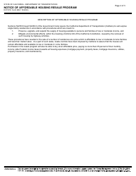 Form DOT RW16-22 Notice of Affordable Housing Resale Program - California, Page 2