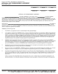 Form RW08-31 Appraisal Cost Reimbursement Agreement - California