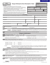 Document preview: Form OR-EZ-EXCLM (150-310-075) Oregon Enterprise Zone Exemption Claim - Oregon